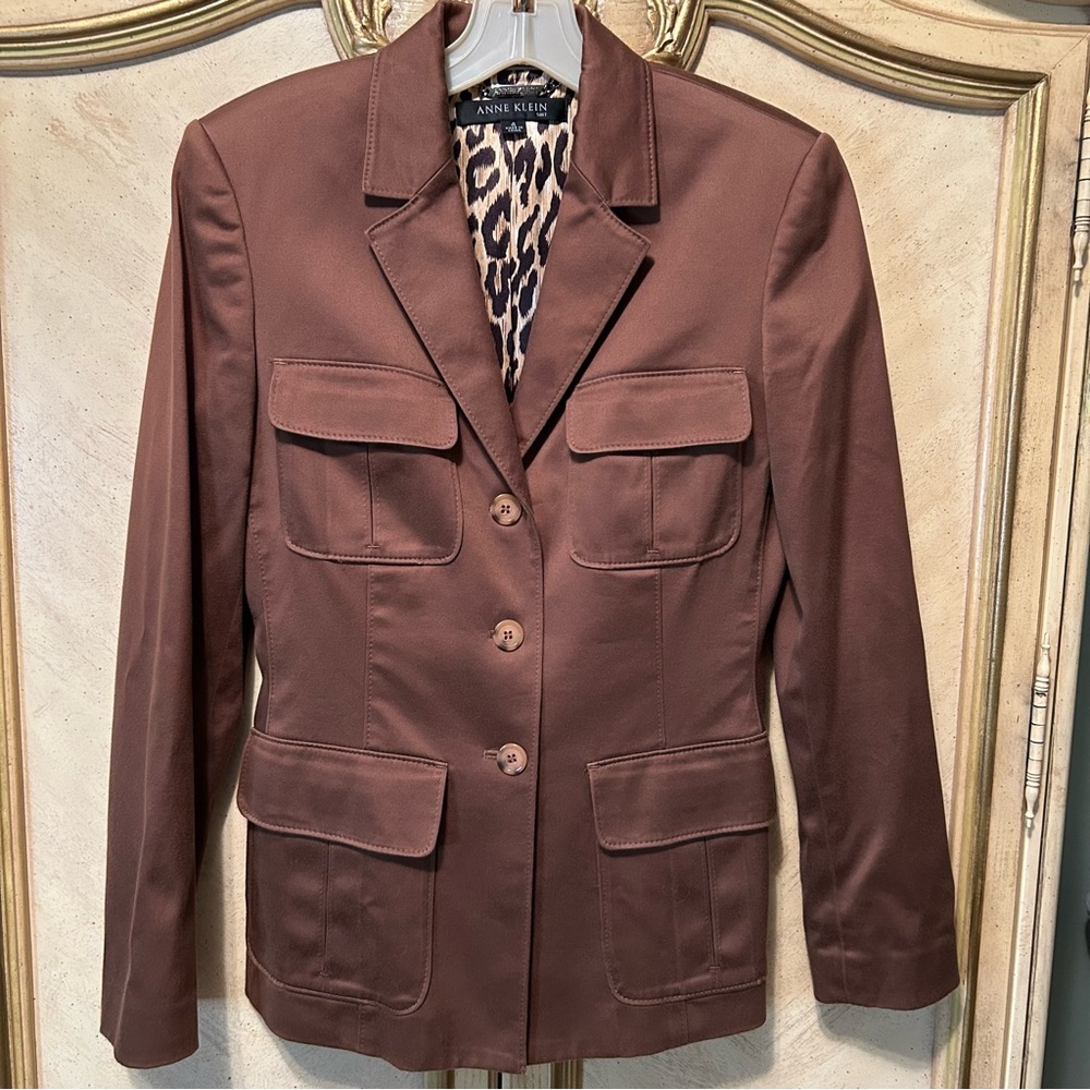 Anne Klein Brown Suit Blazer Jacket